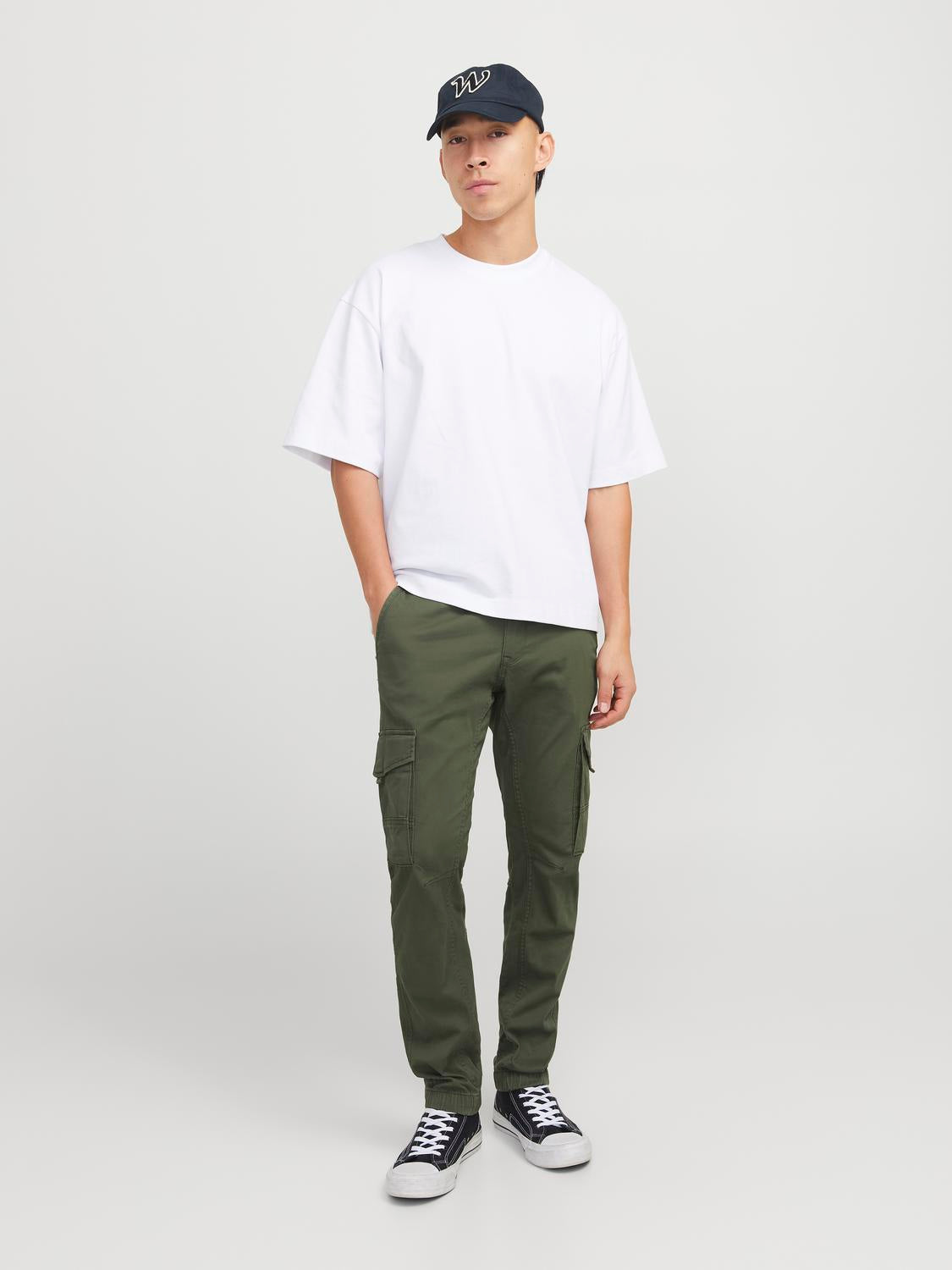 Cargo Pants - Jpstpaul Flake Cargo Olive Night Noos - - Hr Ravn