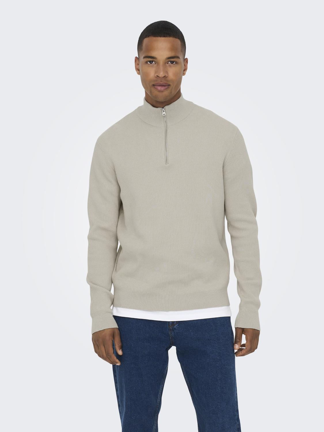 STRIK - Onsphil Reg 12 Struc Half Zip Knit Noos - - Hr Ravn
