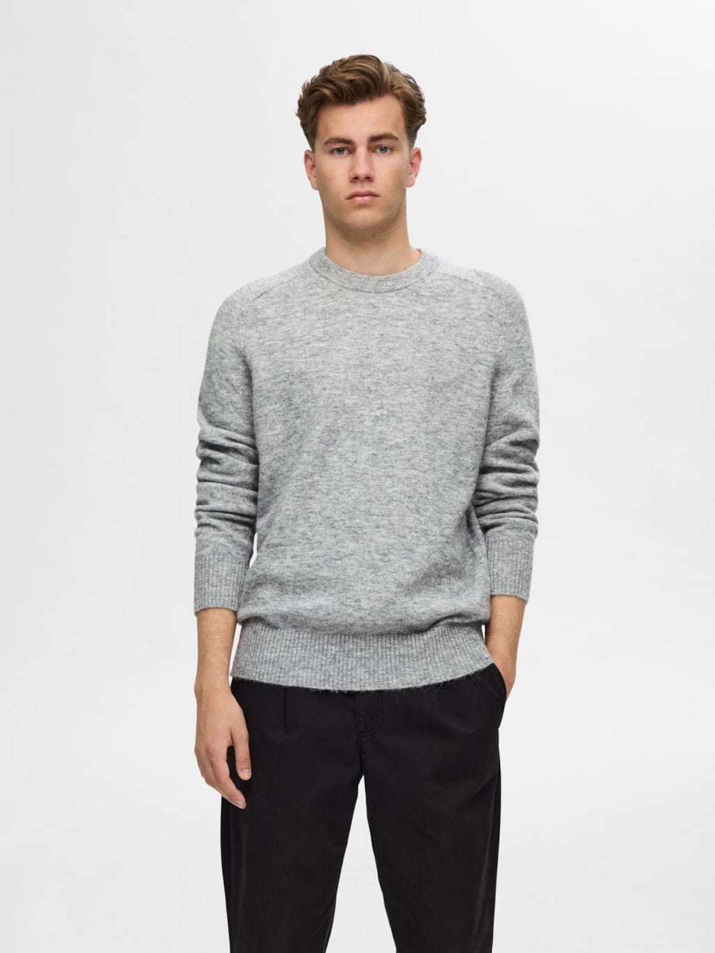 STRIK - SLHRAI LS KNIT CREW NECK - - Hr Ravn