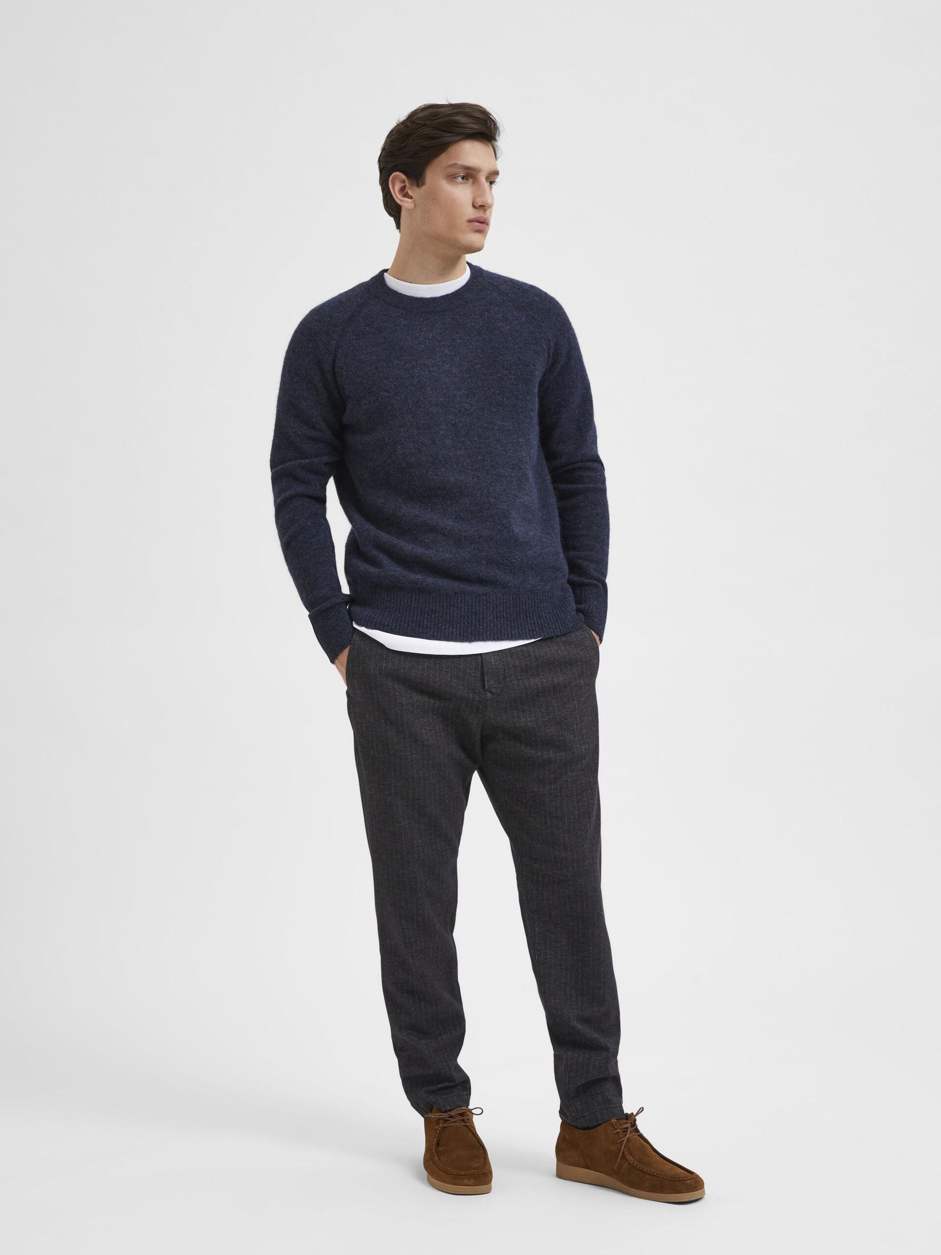 STRIK - SLHRAI LS KNIT CREW NECK - - Hr Ravn