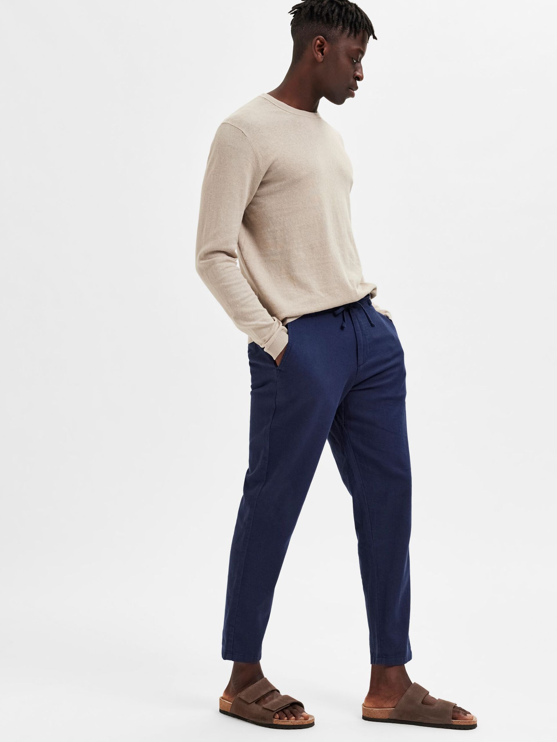 BUKSER - SLH172-slimtape Brody Linen Pant - - Hr Ravn