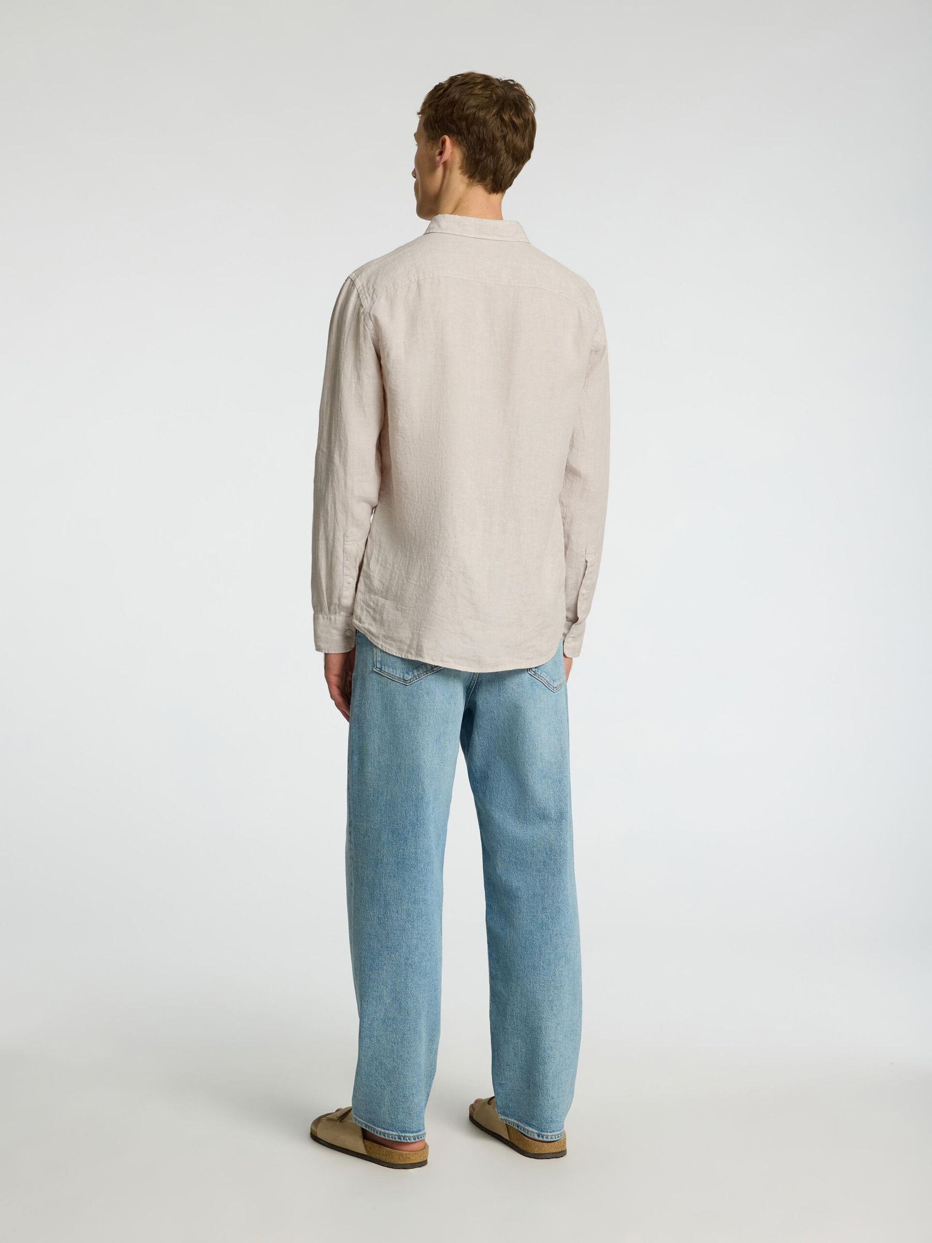 LANGE SKJORTER - Slhregkylian-Linen Shirt Ls Classic Noos - - Hr Ravn