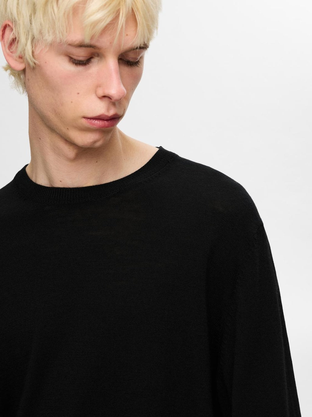 STRIK - SLHTRAY LS KNIT MERINO CREW NECK - - Hr Ravn