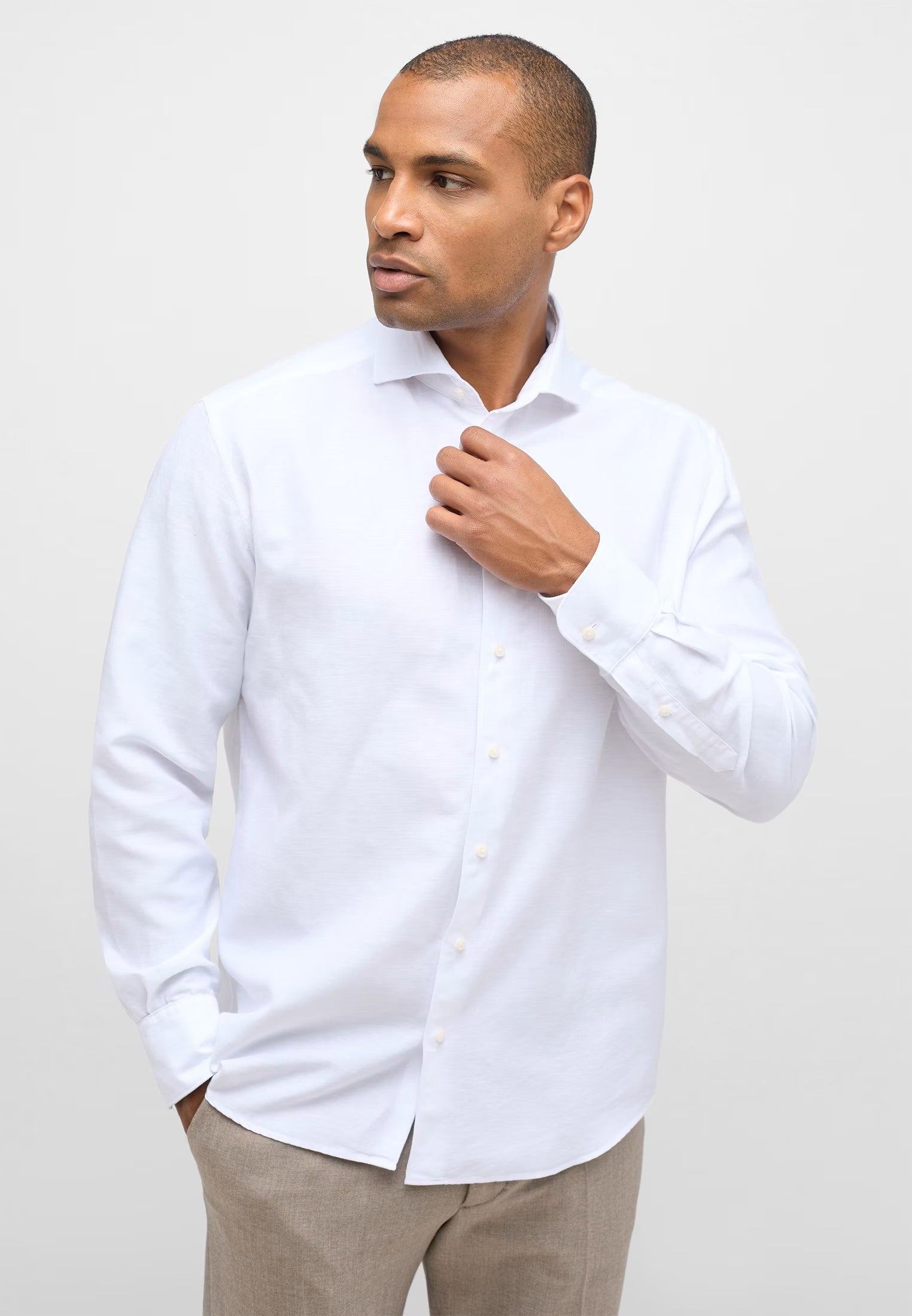 LANGE SKJORTER - Eterna Slim Fit Hør Skjorte - - Hr Ravn