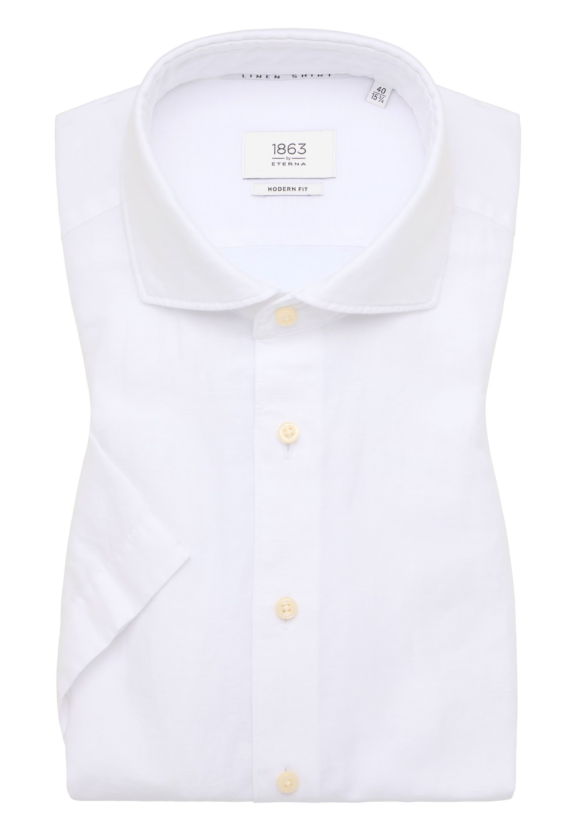 KORTE SKJORTER - Eterna Modern Fit Kortærmet Hør Skjorte - - Hr Ravn