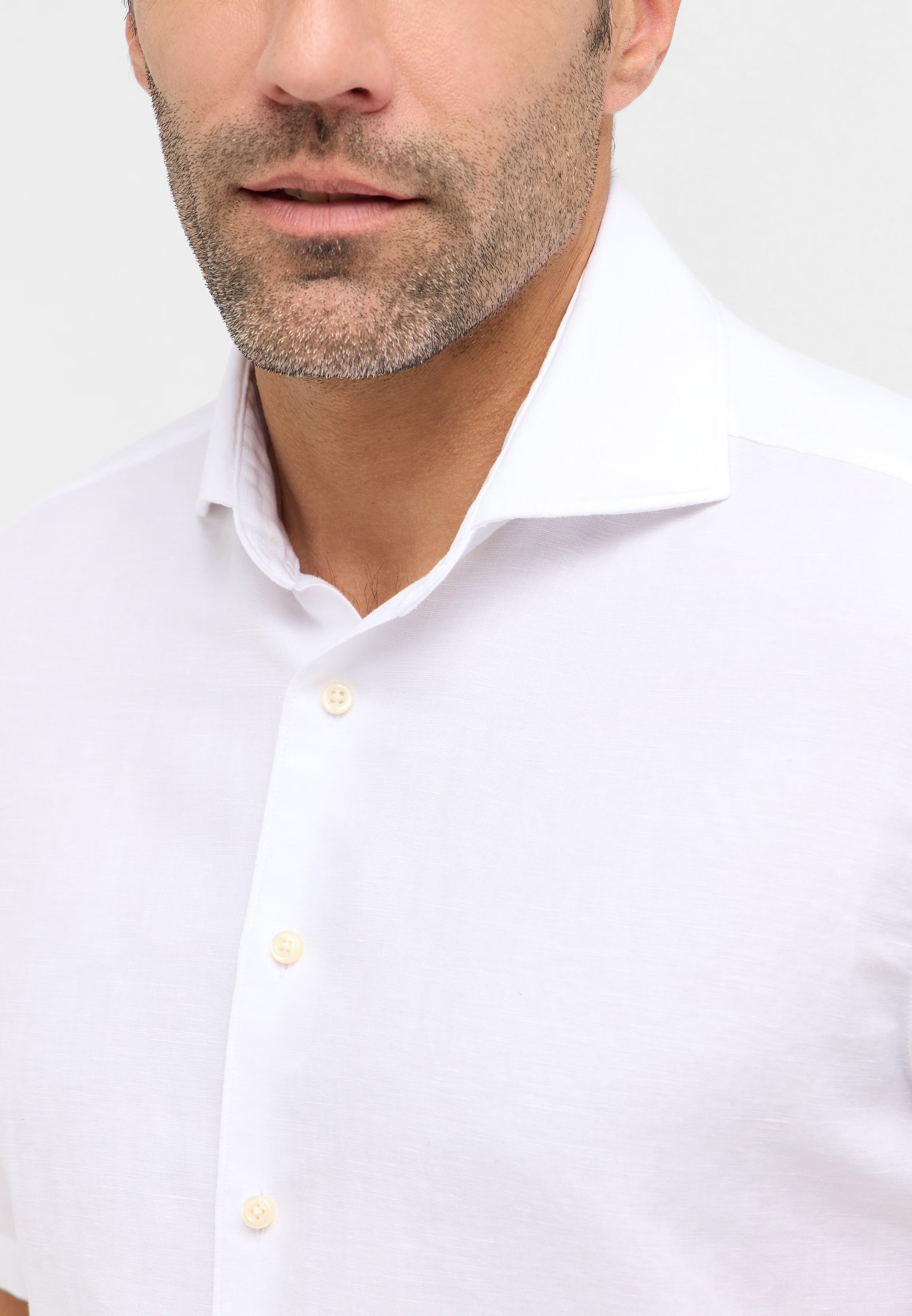 KORTE SKJORTER - Eterna Modern Fit Kortærmet Hør Skjorte - - Hr Ravn