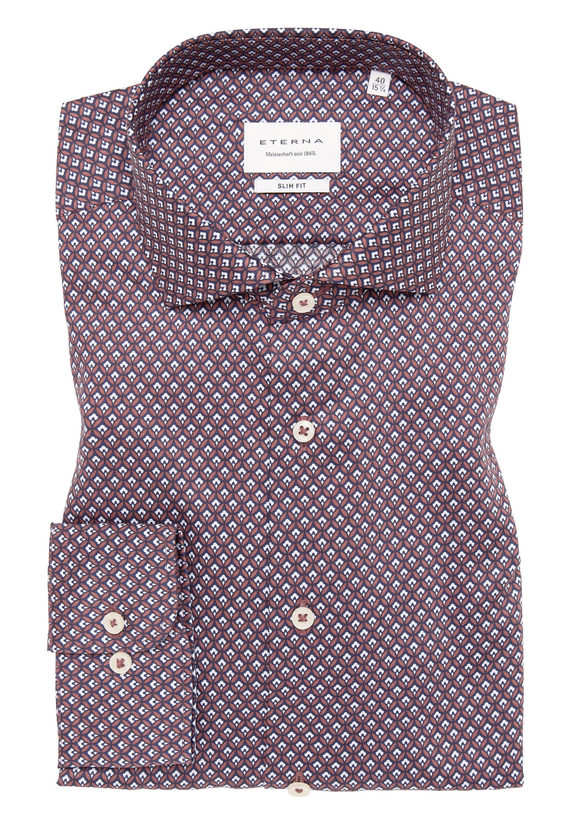 LANGE SKJORTER - ETERNA SLIM FIT TEXTURE COTTON -  - Hr Ravn