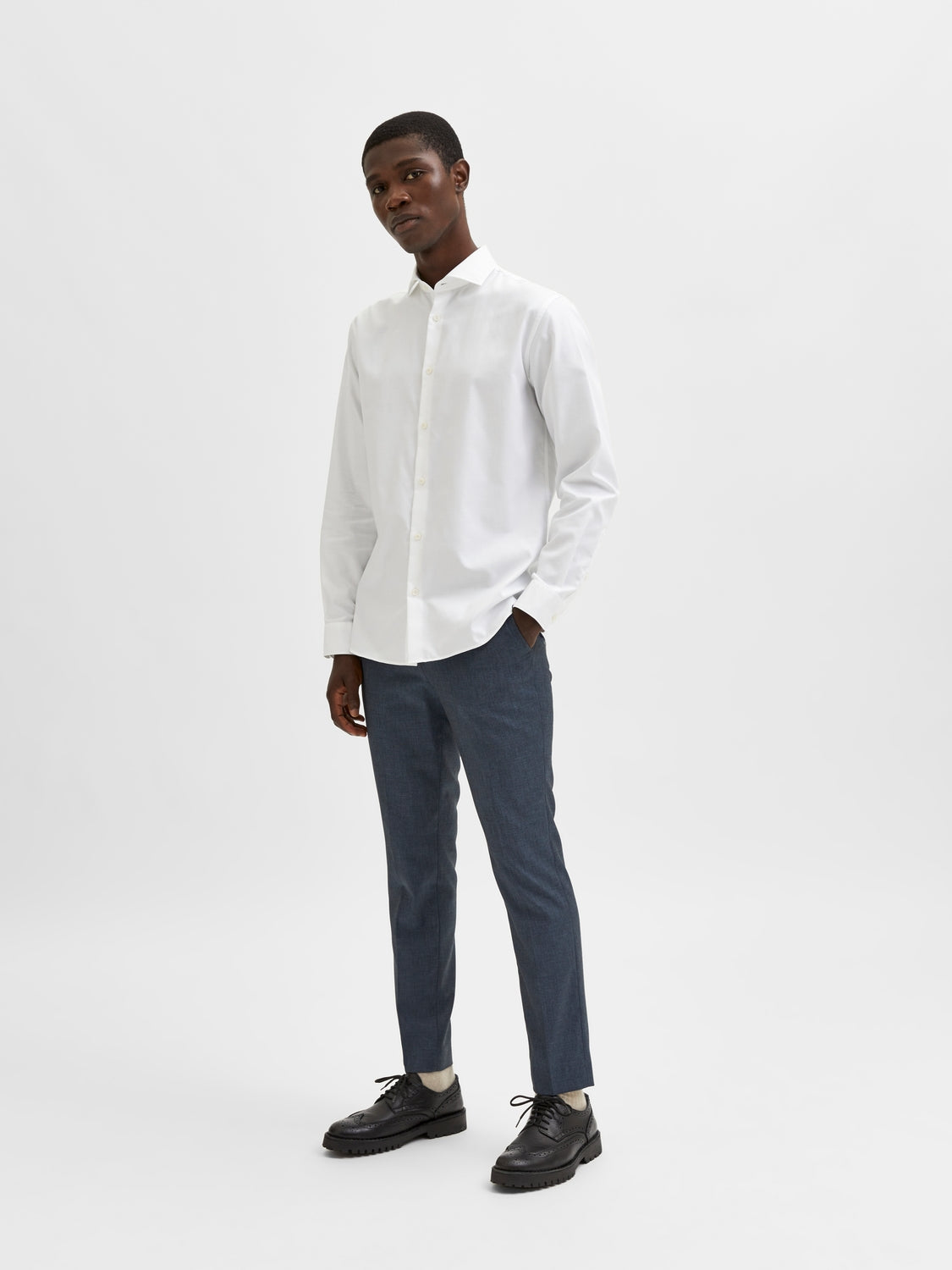 Slhslim-Ethan Shirt Ls Cut Away Noos