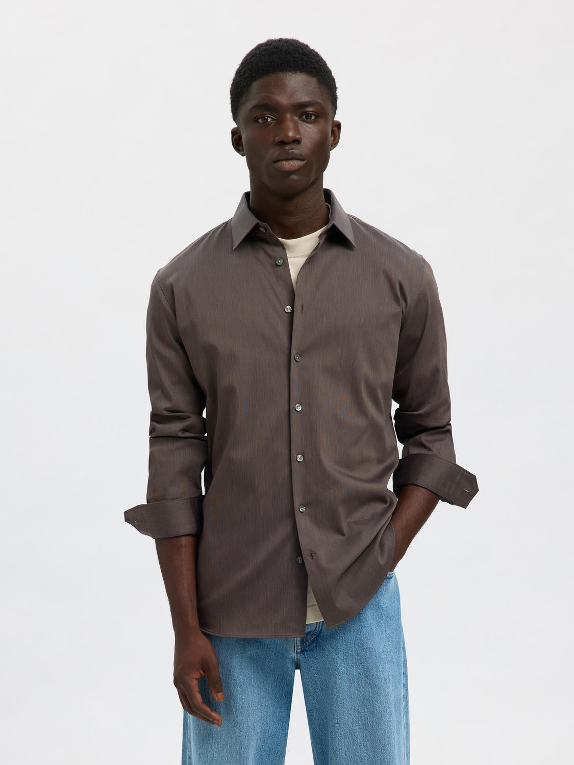 Shirts - Slhslim-Performance Shirt Ls Noos - - Hr Ravn