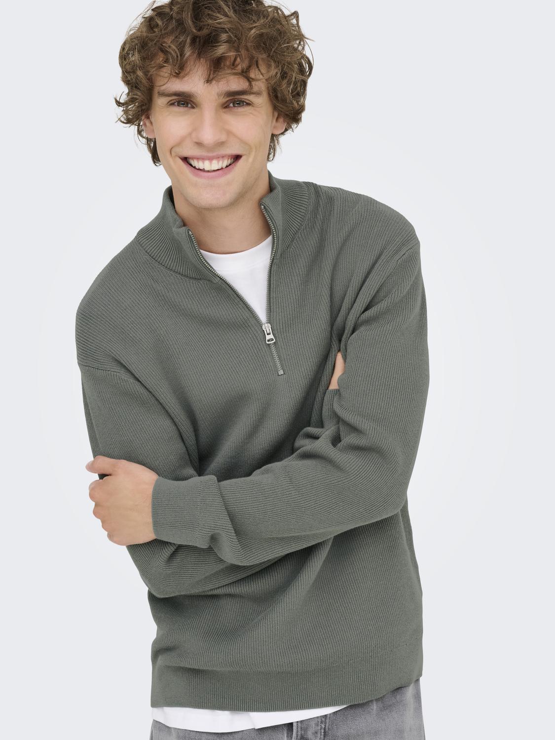 Onsphil Reg 12 Struc Half Zip Strikkegenser i flere størrelser
