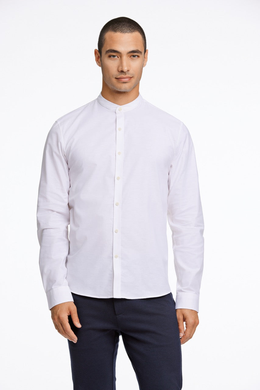 LANGE SKJORTER - Oxford mandarin superflex L/S -  - Hr Ravn