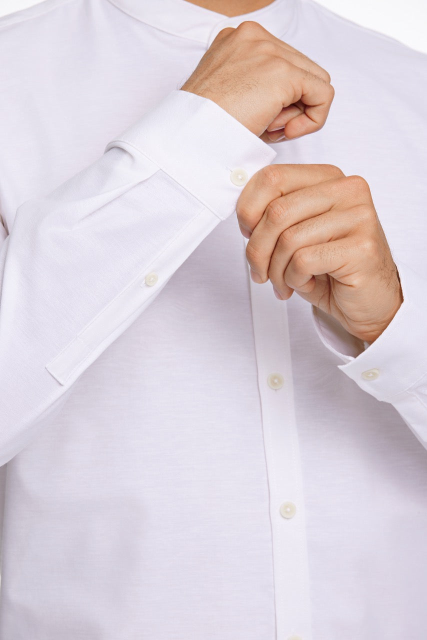 LANGE SKJORTER - Oxford mandarin superflex L/S -  - Hr Ravn