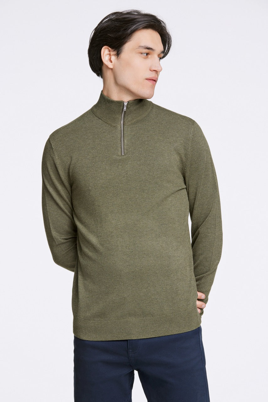 STRIK - Ecovero half zip L/S knit -  - Hr Ravn