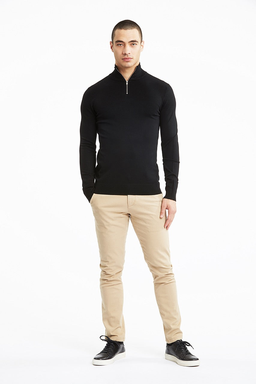 STRIK - Ecovero half zip L/S knit -  - Hr Ravn