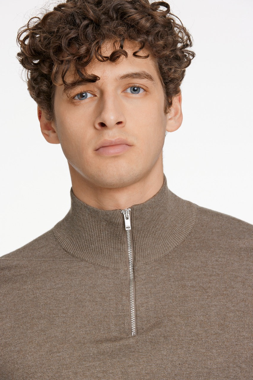 STRIK - Ecovero half zip L/S knit -  - Hr Ravn