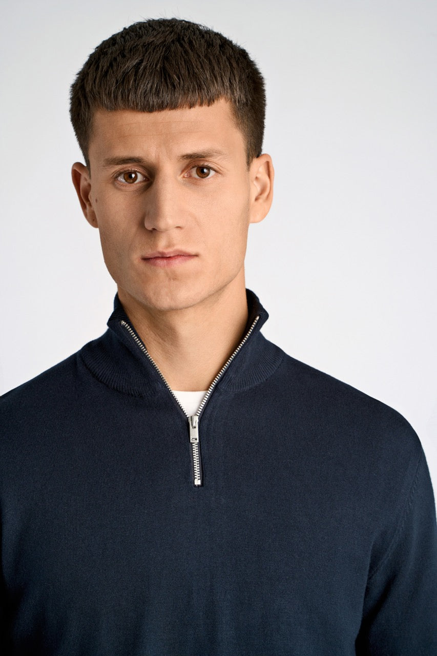 STRIK - Ecovero half zip L/S knit -  - Hr Ravn