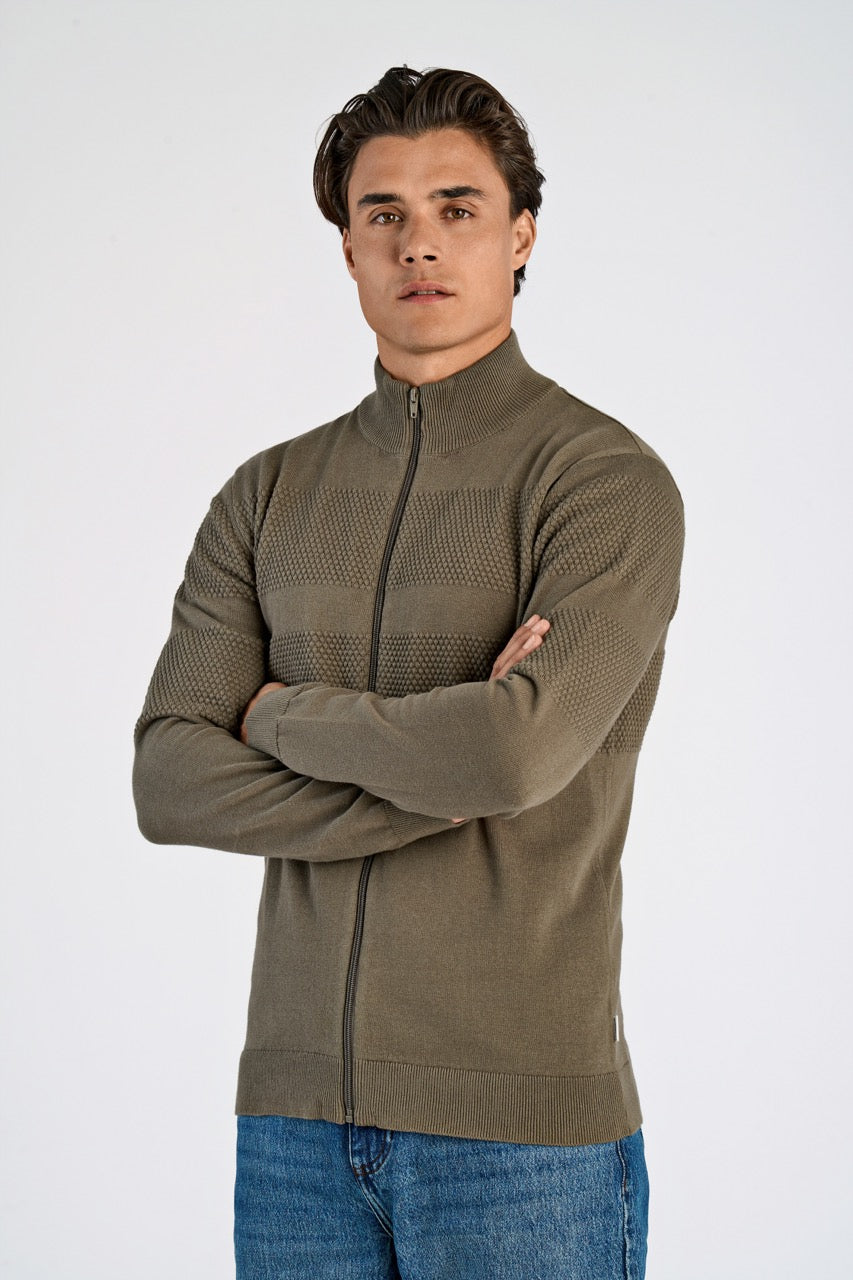 STRIK - Zip through purl cardigan -  - Hr Ravn