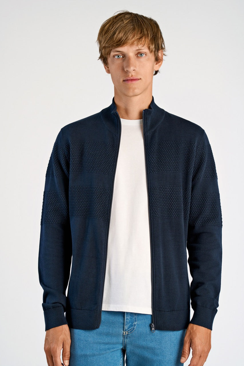 STRIK - Zip through purl cardigan -  - Hr Ravn