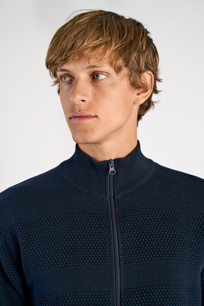 STRIK - Zip through purl cardigan -  - Hr Ravn