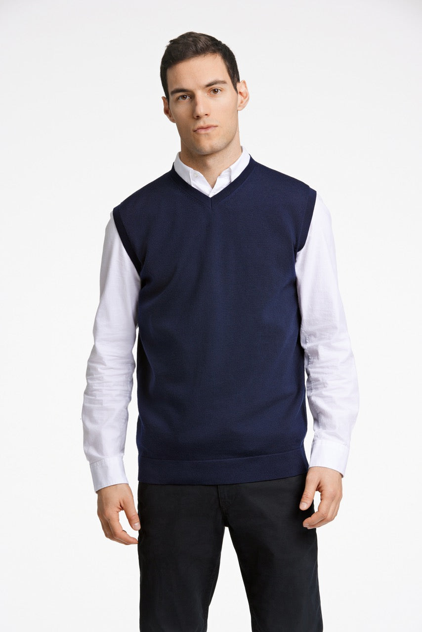 STRIK - 100 % merino v-neck slipover -  - Hr Ravn