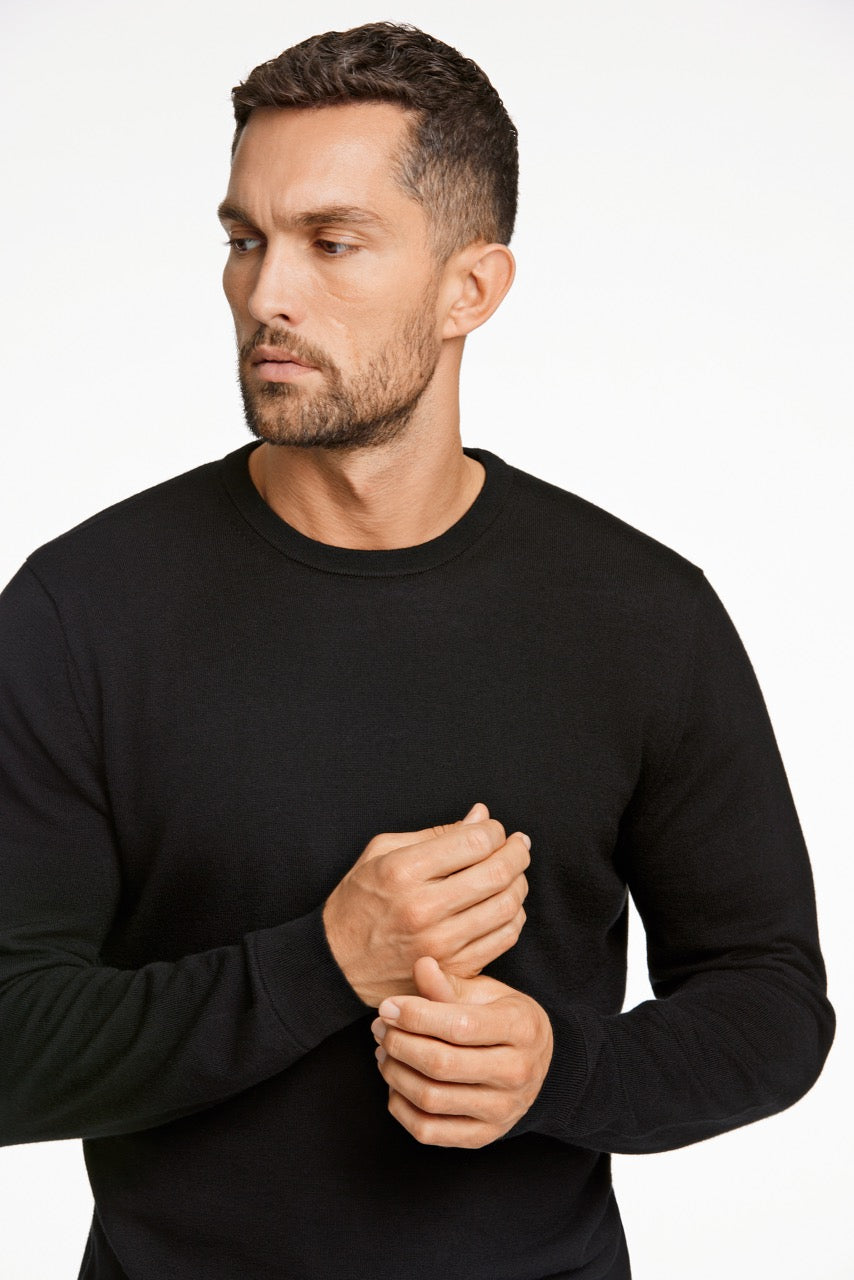 STRIK - 100 % merino crew neck knit -  - Hr Ravn