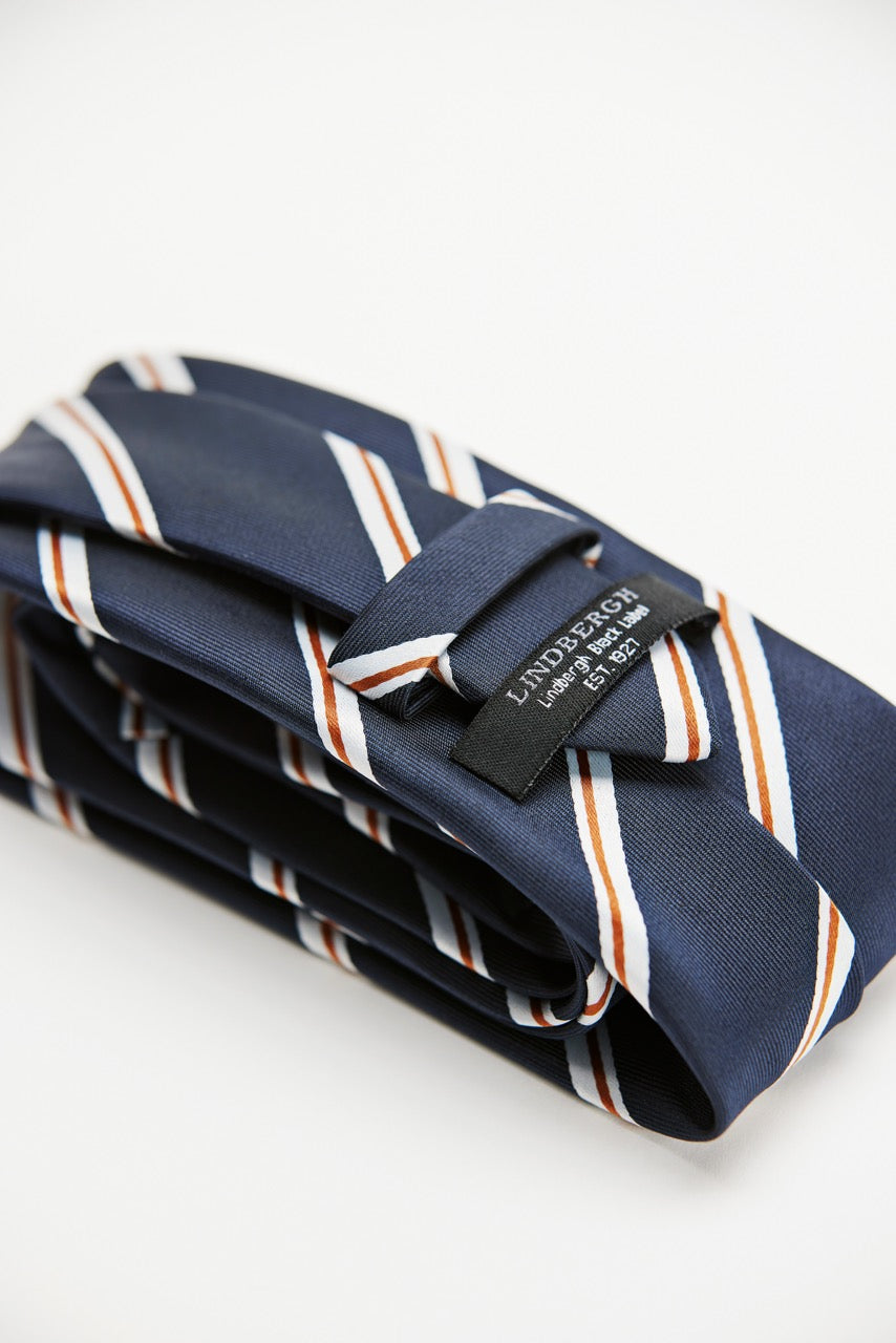 SLIPS - Polyester tie with stripe 7 cm -  - Hr Ravn
