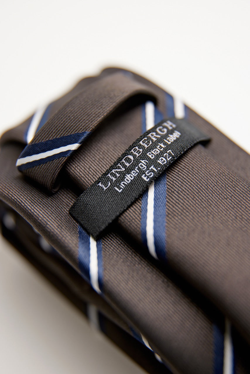 SLIPS - Polyester tie with stripe 7 cm -  - Hr Ravn