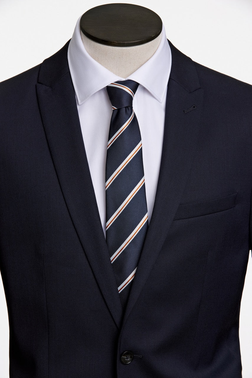 SLIPS - Polyester tie with stripe 7 cm -  - Hr Ravn