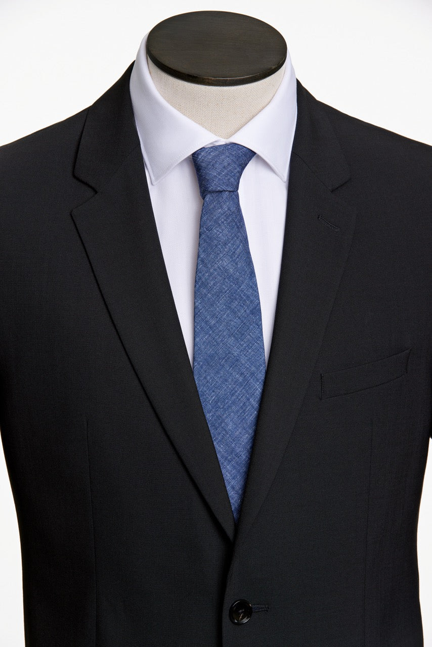 SLIPS - Structured tencel tie 7 cm -  - Hr Ravn