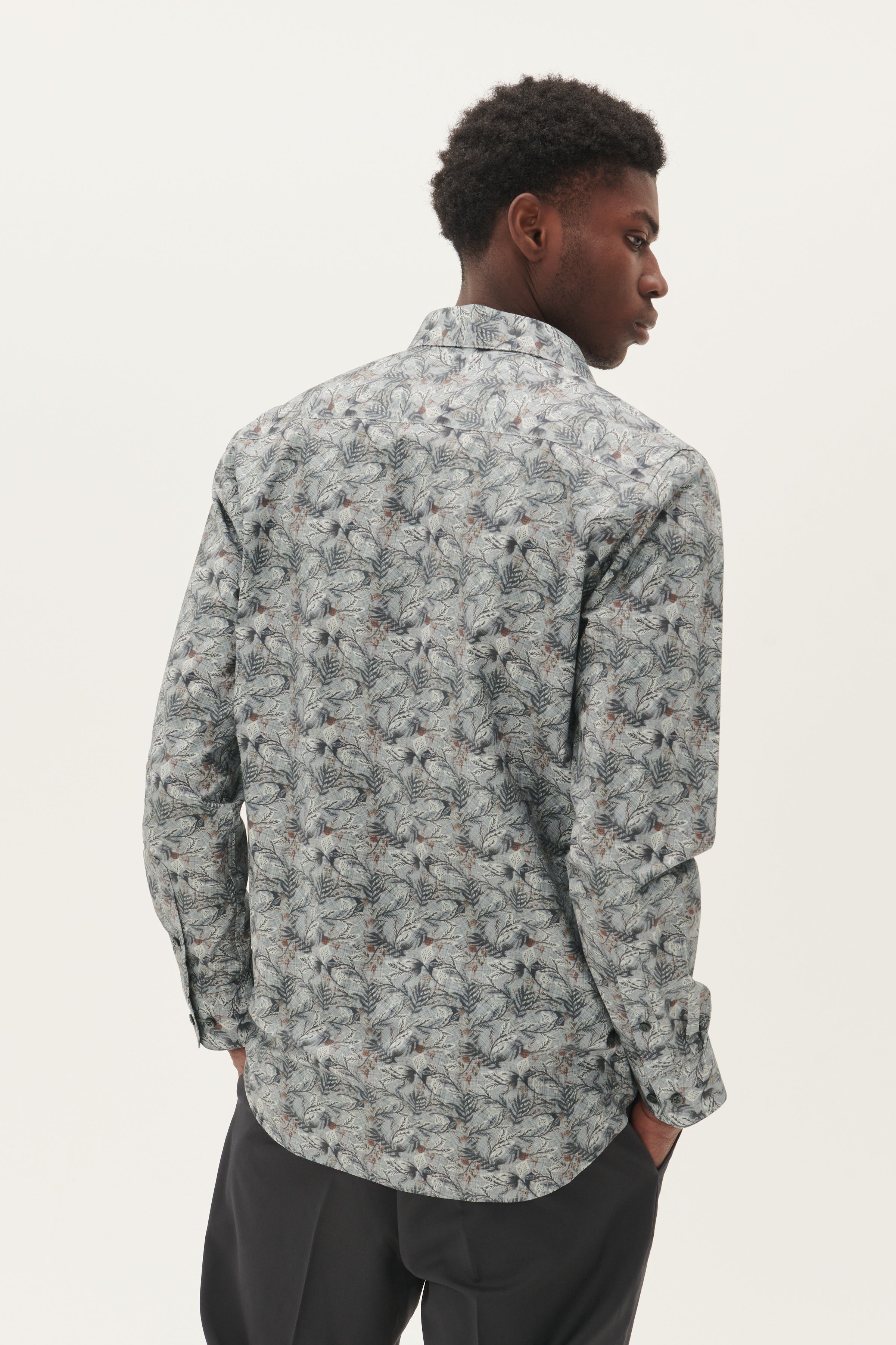 LANGE SKJORTER - Mønstret Skjorte I Bomuld - - Hr Ravn