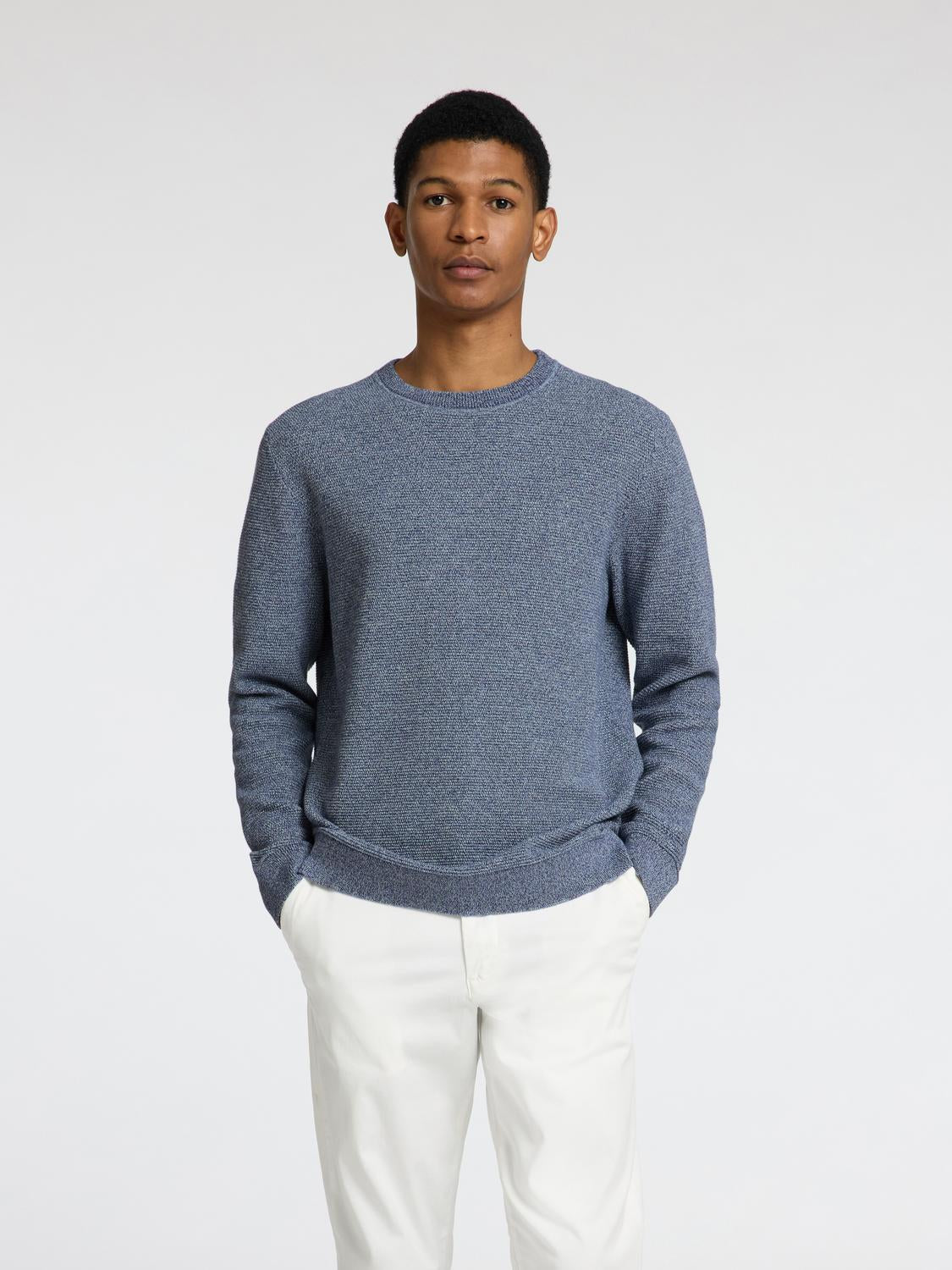 Pullovers - Slhross Ls Knit Structure Crew Neck Noos - - Hr Ravn