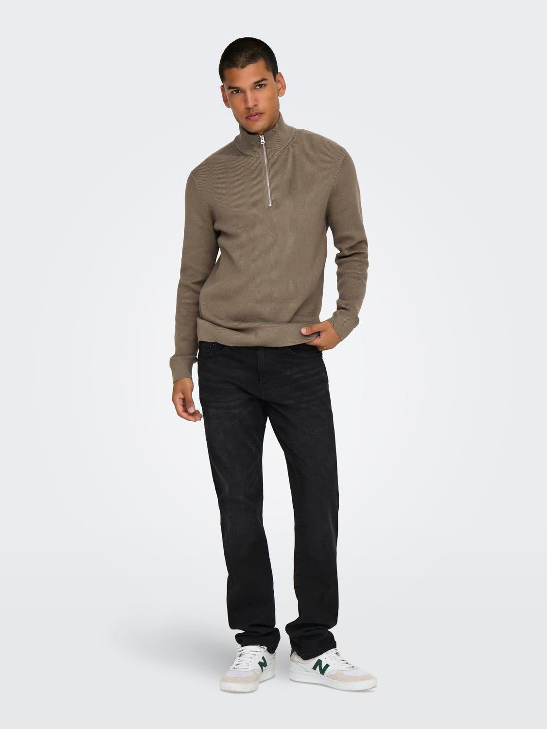Onsphil Reg 12 Struc Half Zip Strikkegenser i flere størrelser