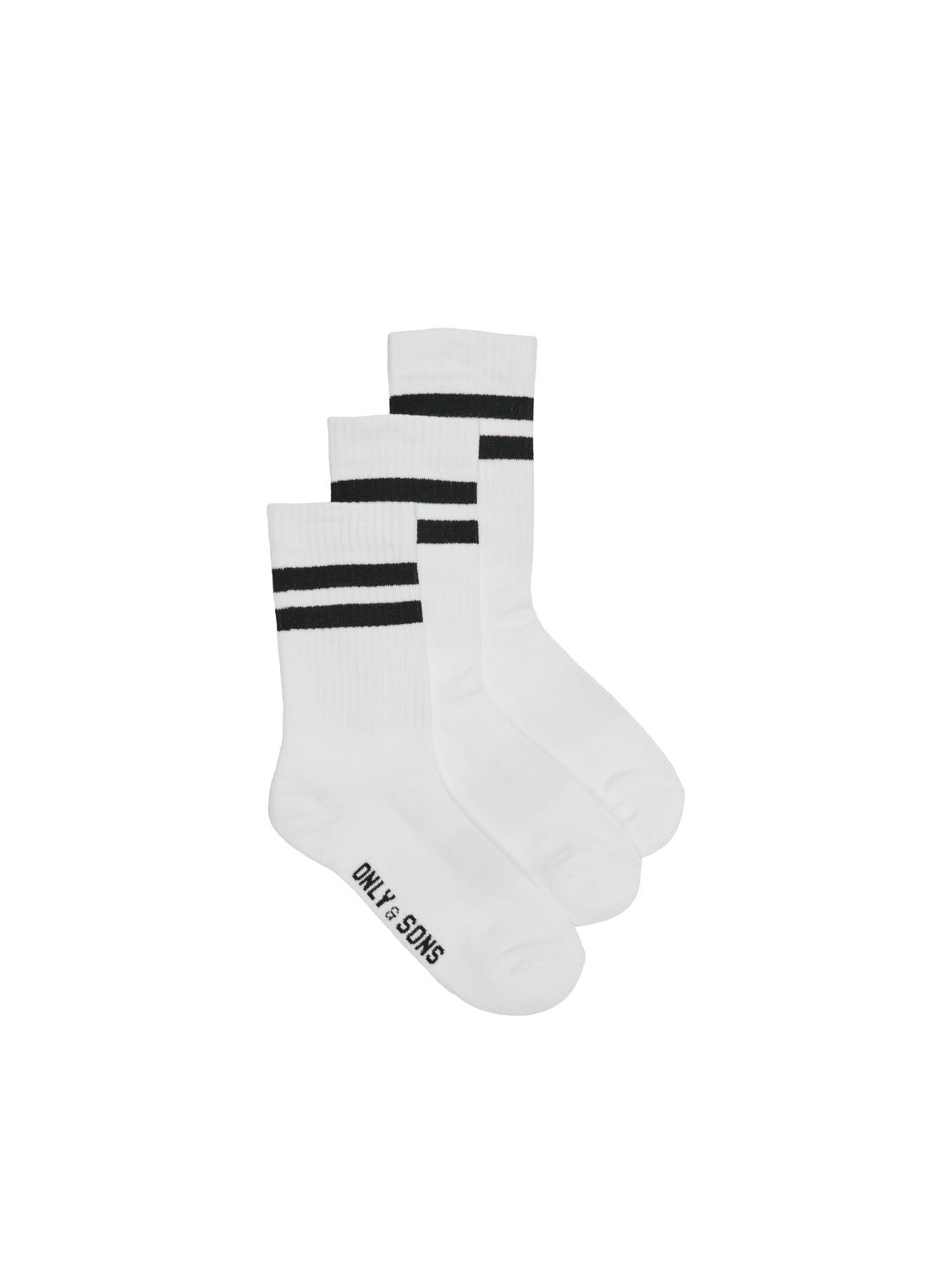 STRØMPER - Onsrody Stripe 3-Pack Tennis Sock Noos - - Hr Ravn