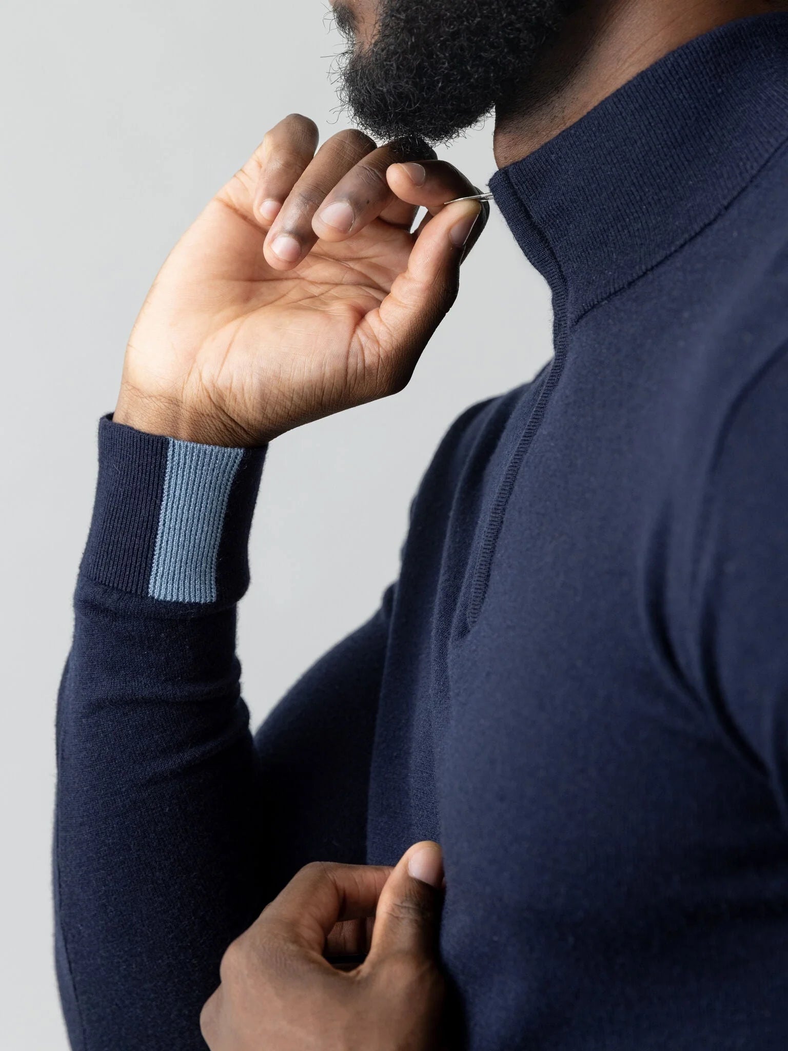 STRIK - MMGAdam Soft Zip Turtle Neck Knit - - Hr Ravn