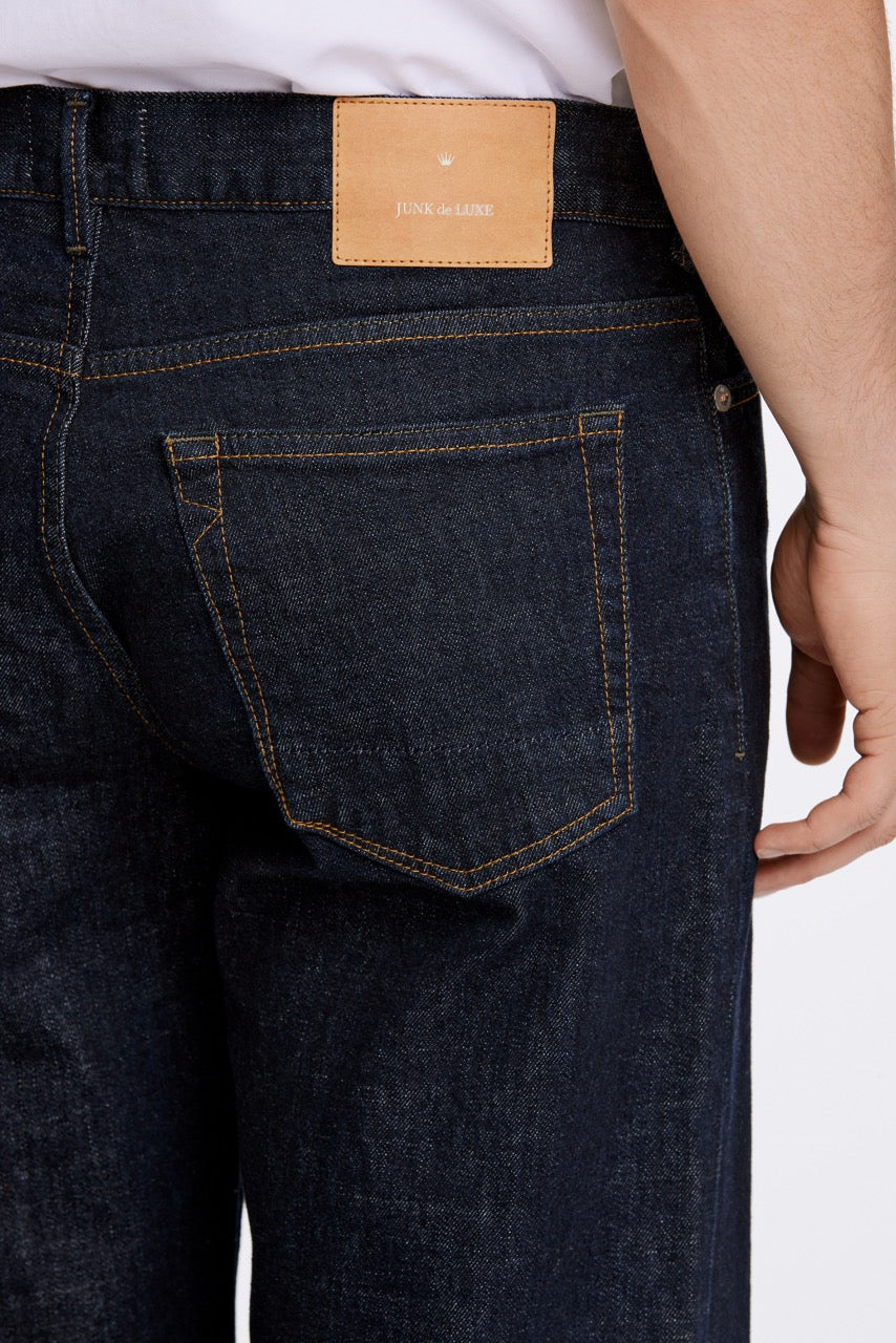 Washed indigo loose fit jeans