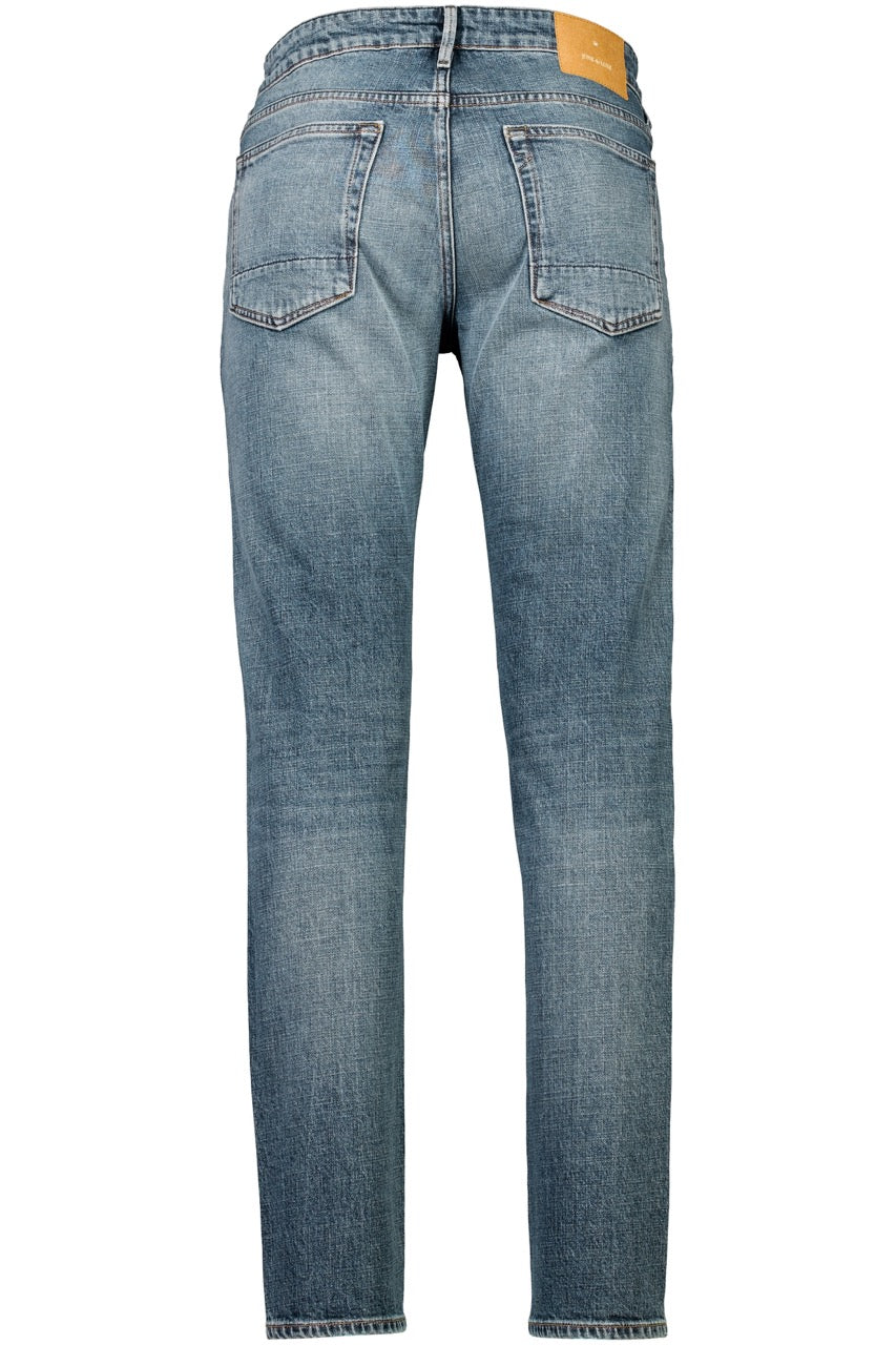 Heavy wash tapered fit jeans