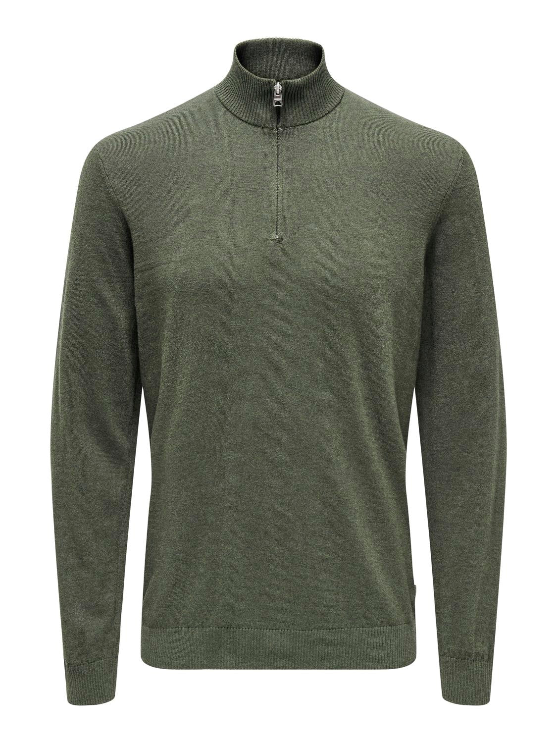 STRIK - Onsloui Reg 12 Mel Half Zip Knit Noos - - Hr Ravn