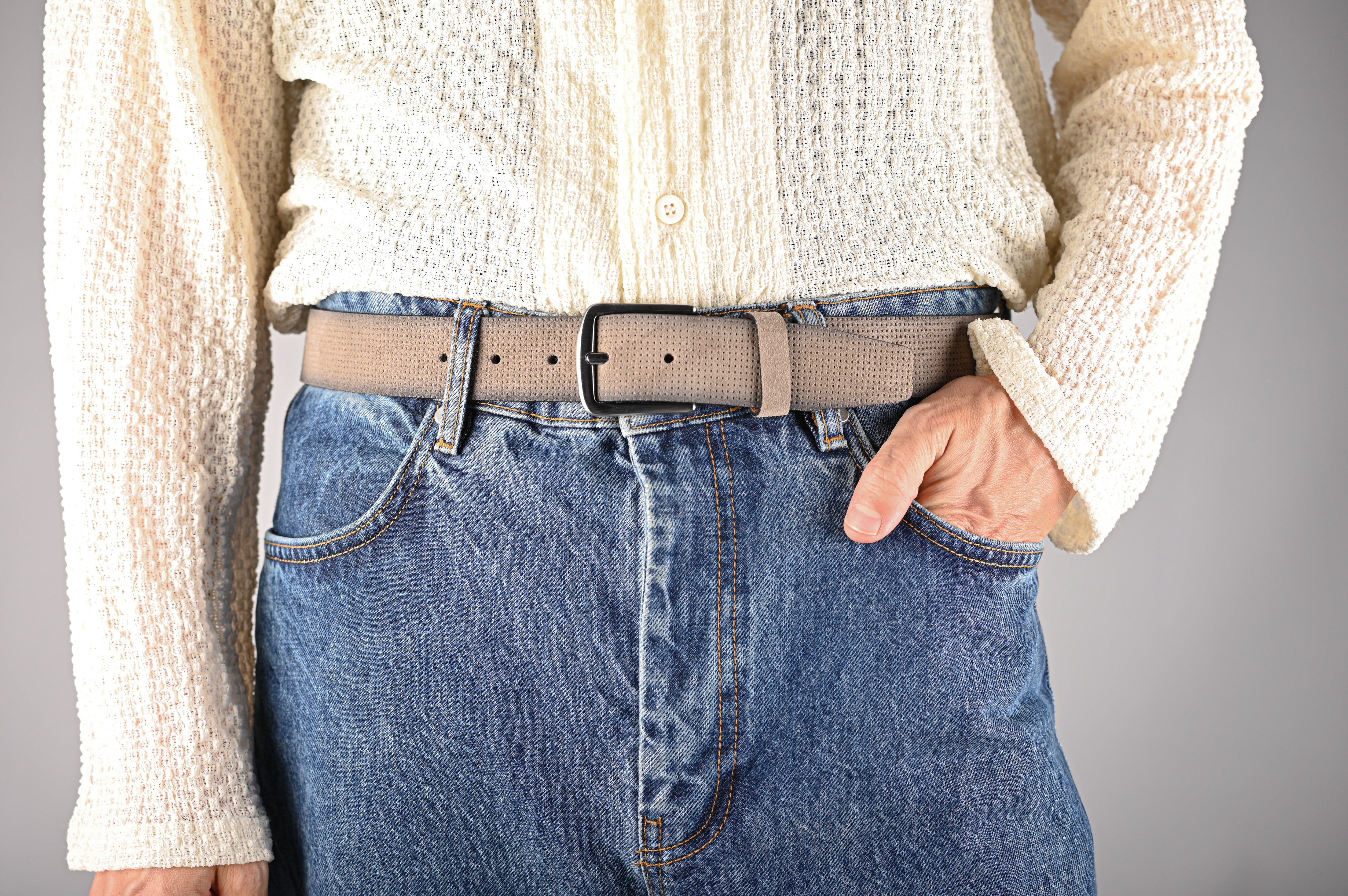 BÆLTER - 6937G/35 Belt, Grey - - Hr Ravn