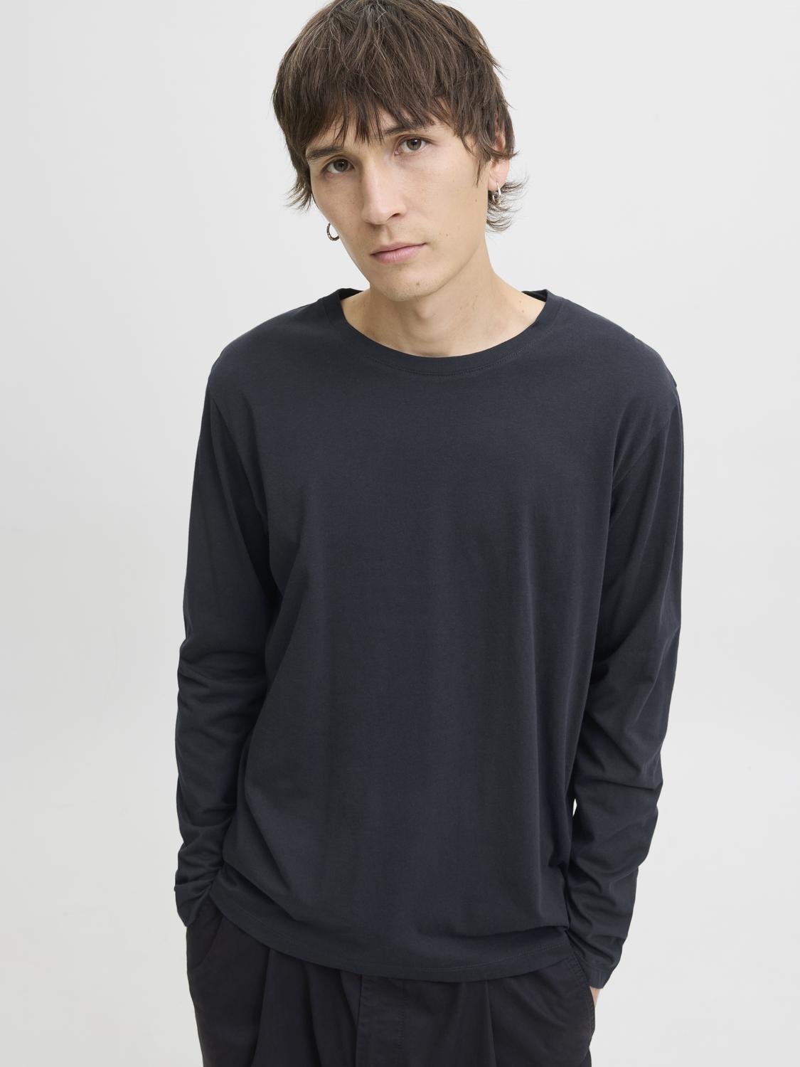 T-shirts - Jjeorganic Basic Tee Ls O-Neck Noos - - Hr Ravn