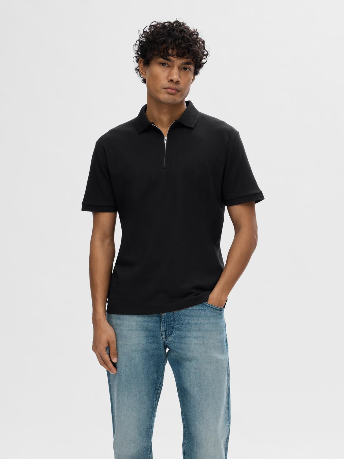 Slhfave Sport Zip Ss Polo Noos