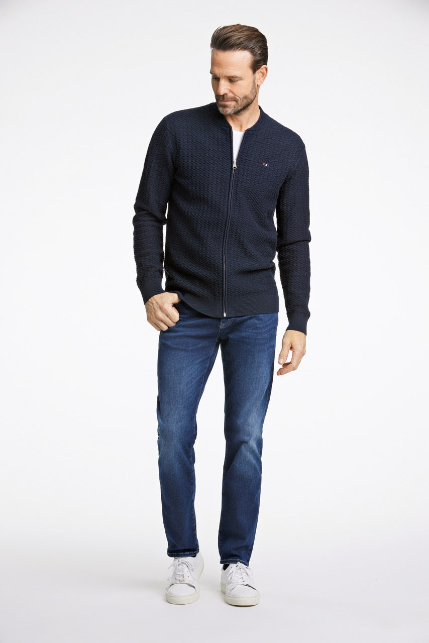 Structured cardigan knit