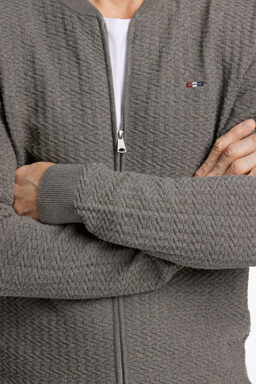 Structured cardigan knit