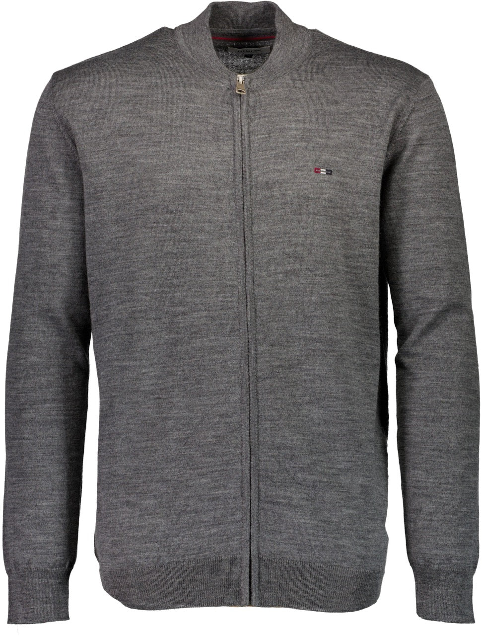 Wool knit zip cardigan