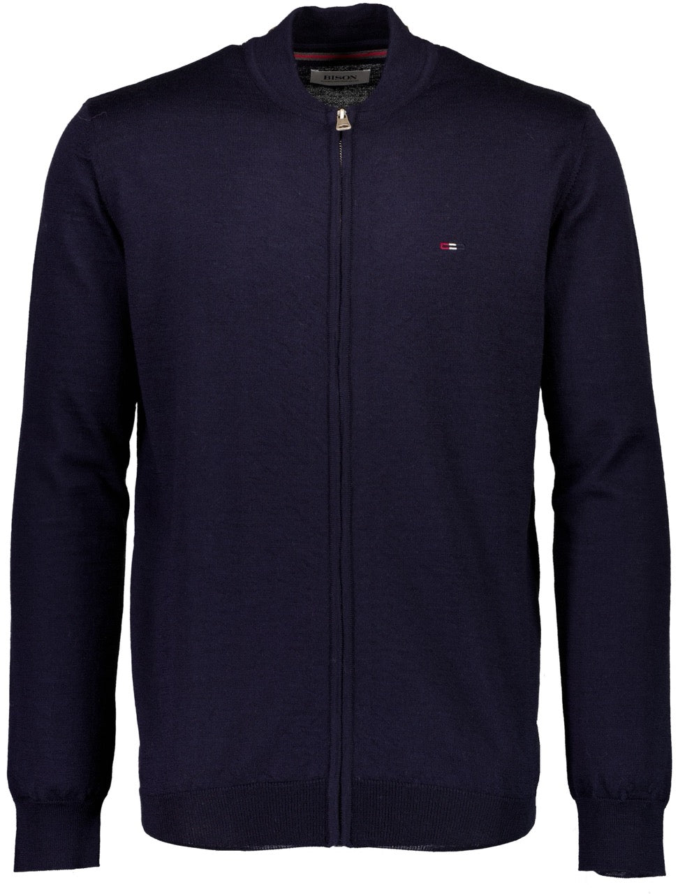 Wool knit zip cardigan