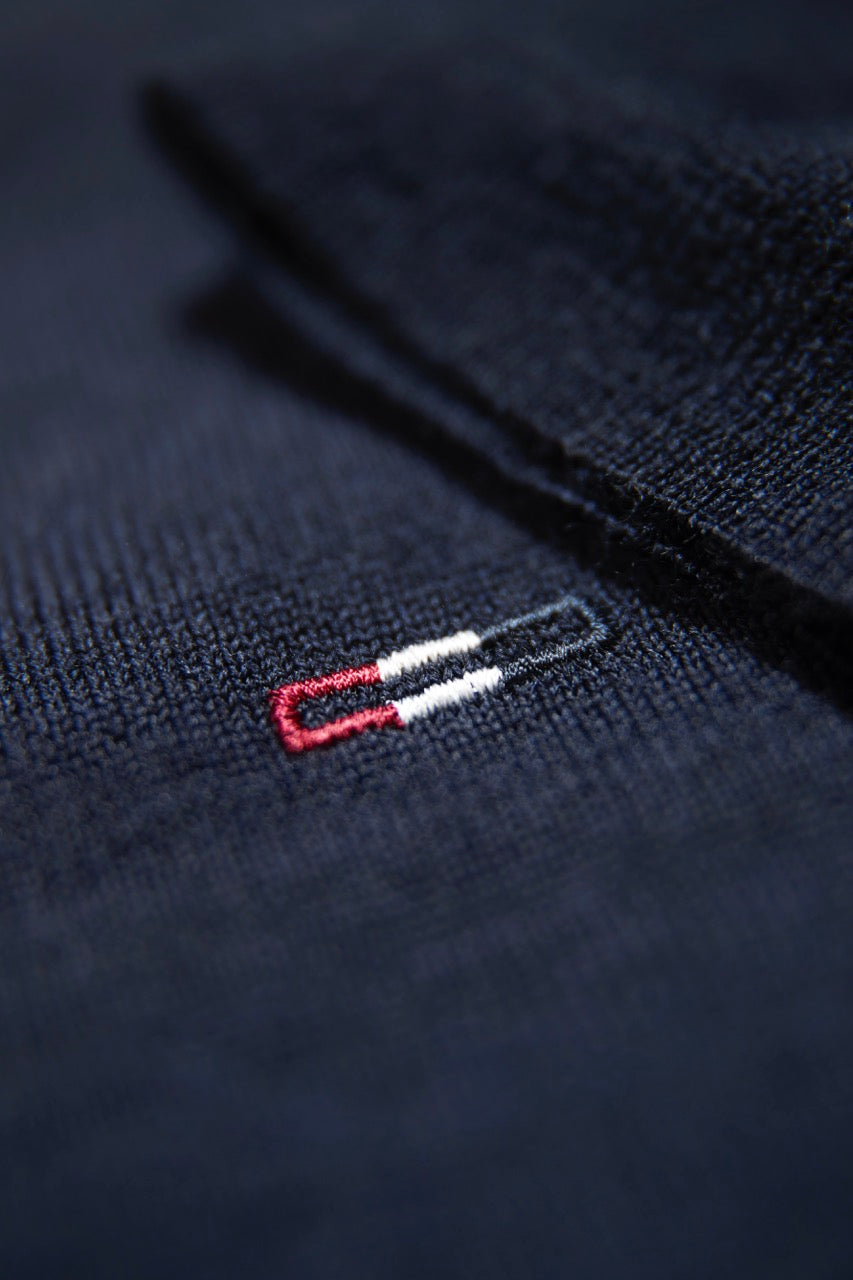 Wool knit zip cardigan