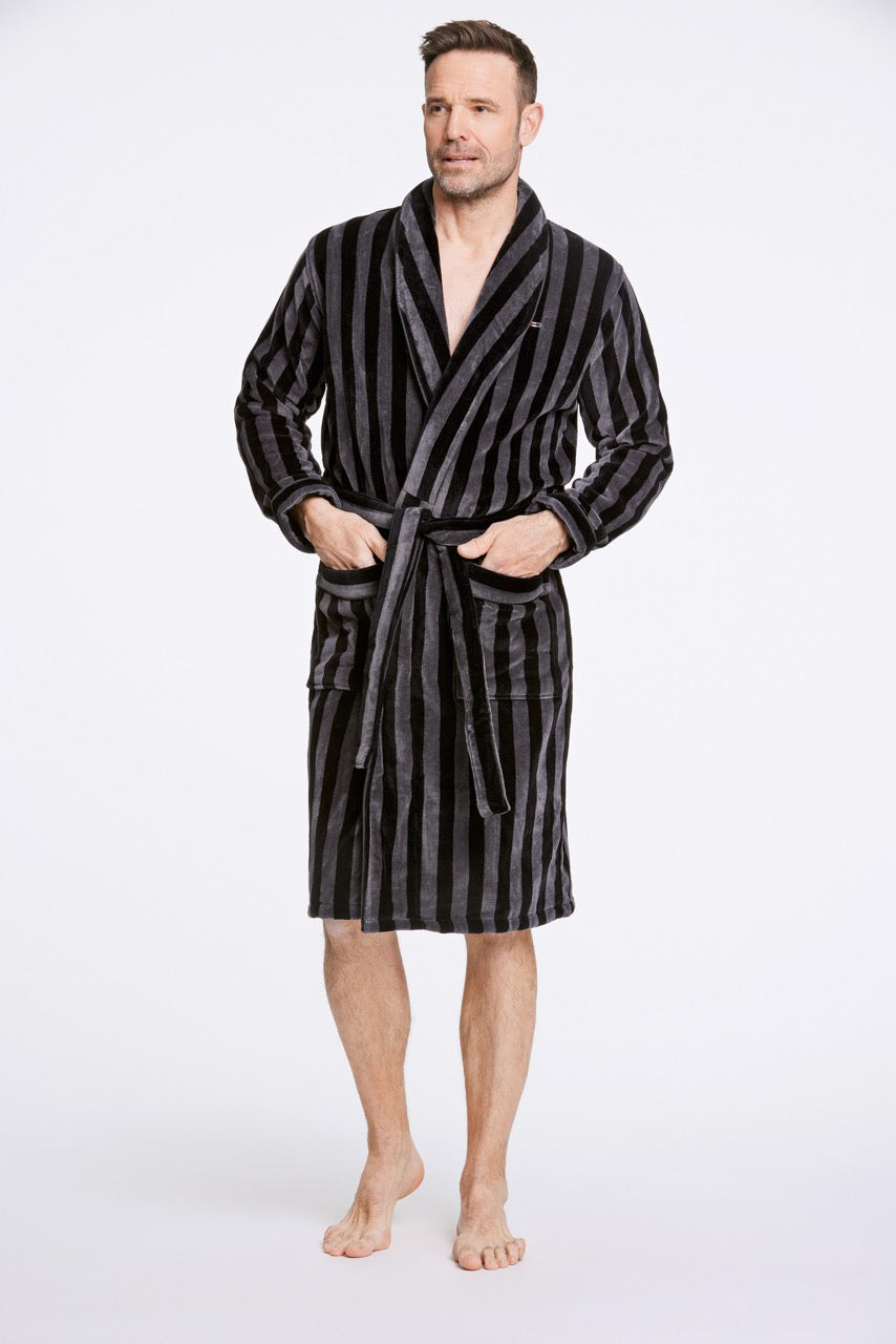 Striped bathrobe