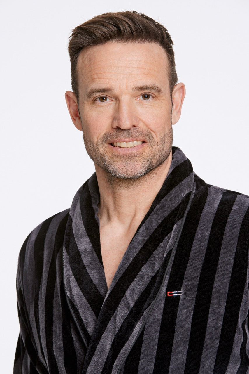 Striped bathrobe