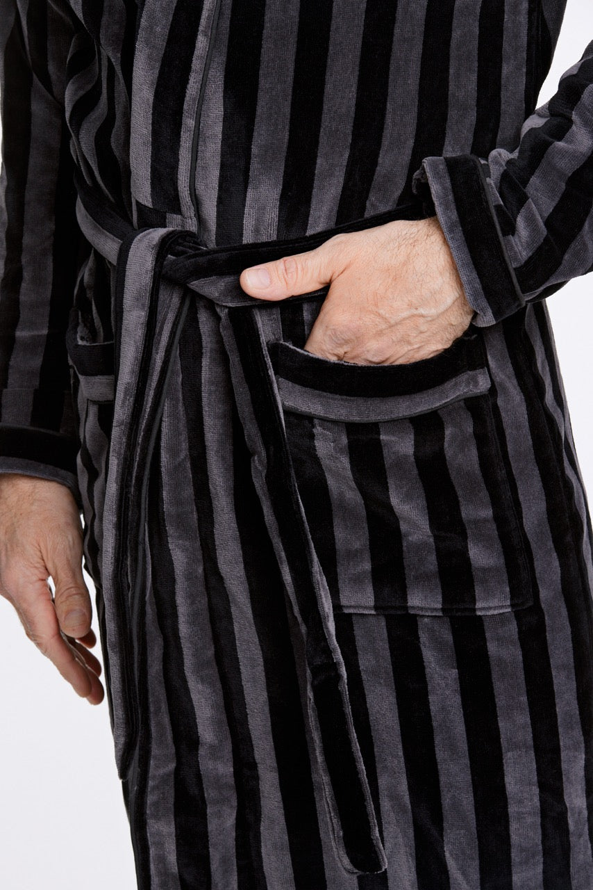 Striped bathrobe