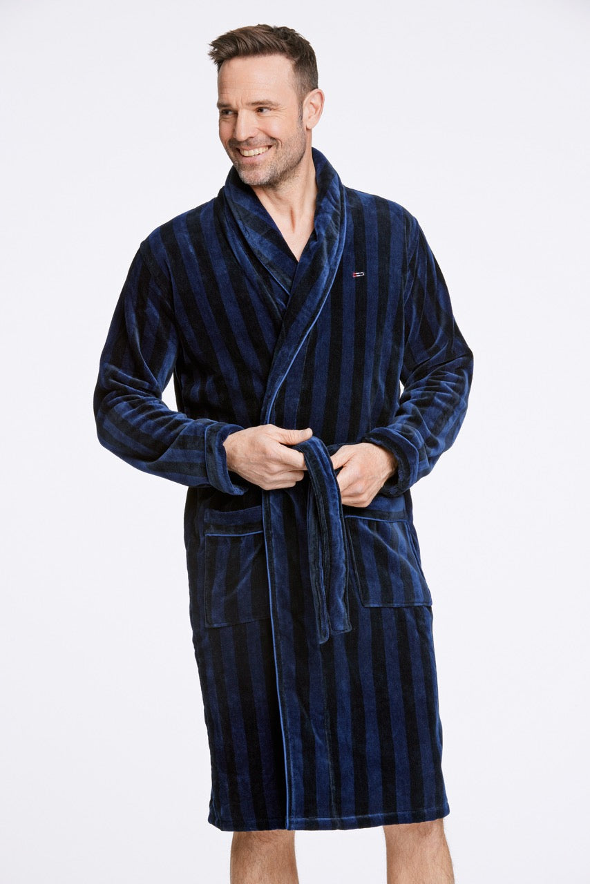 Striped bathrobe