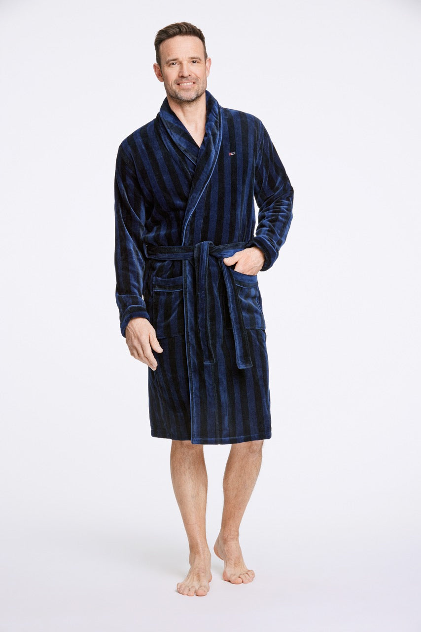Striped bathrobe